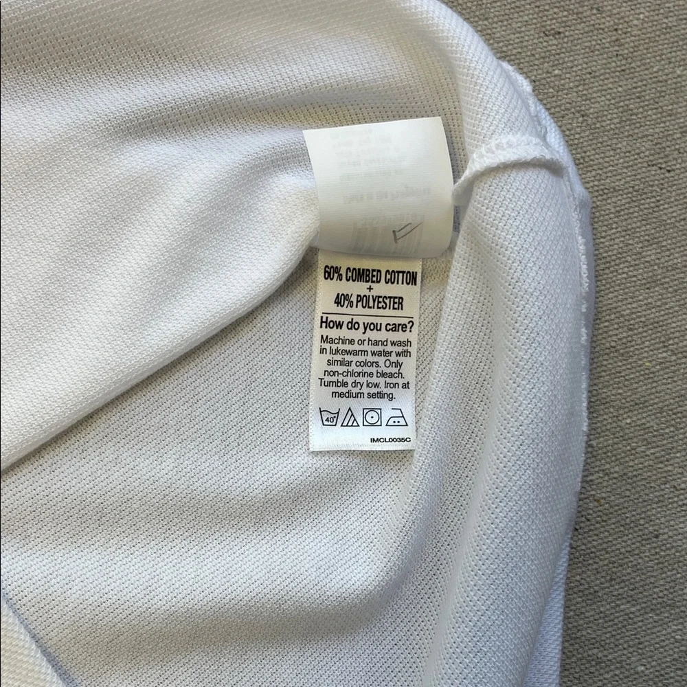 Bench White Polo Shirt Men’s Medium NWT Classic Minimalist Short Sleeve Golf - Picture 7 of 8
